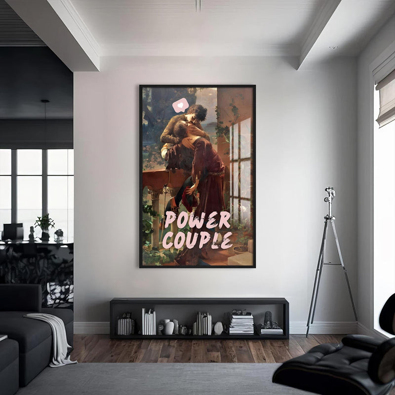 Artronauts Glass Print S | 72x46 cm | 28.3"x18.1" / Black Power Couple - Tempered Glass Wall Art