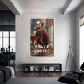 Artronauts Glass Print S | 72x46 cm | 28.3"x18.1" / White Power Couple - Tempered Glass Wall Art
