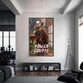Artronauts Glass Print S | 72x46 cm | 28.3"x18.1" / Walnut Power Couple - Tempered Glass Wall Art