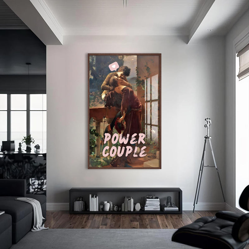 Artronauts Glass Print S | 72x46 cm | 28.3"x18.1" / Walnut Power Couple - Tempered Glass Wall Art