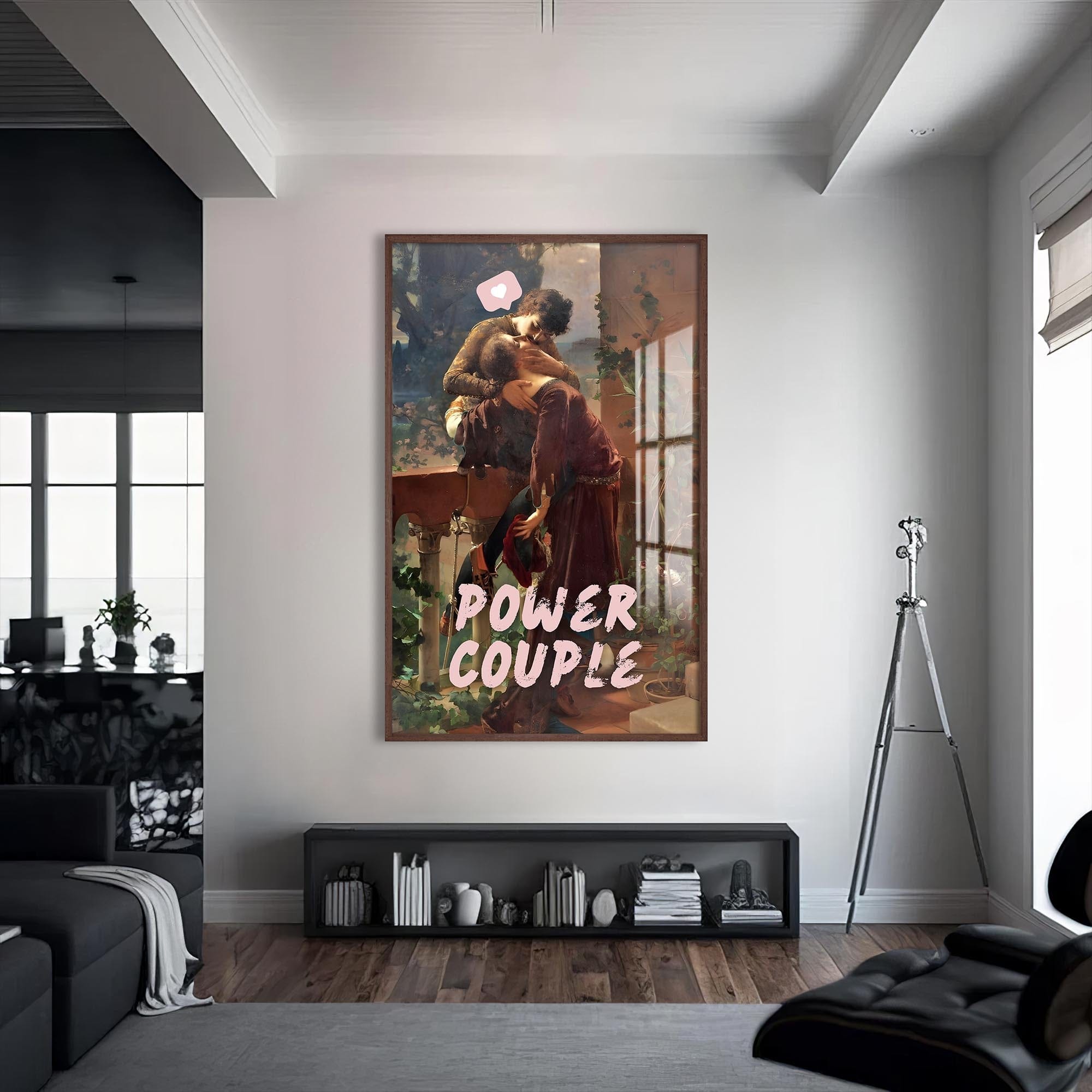 Artronauts Glass Print S | 72x46 cm | 28.3"x18.1" / Walnut Power Couple - Tempered Glass Wall Art