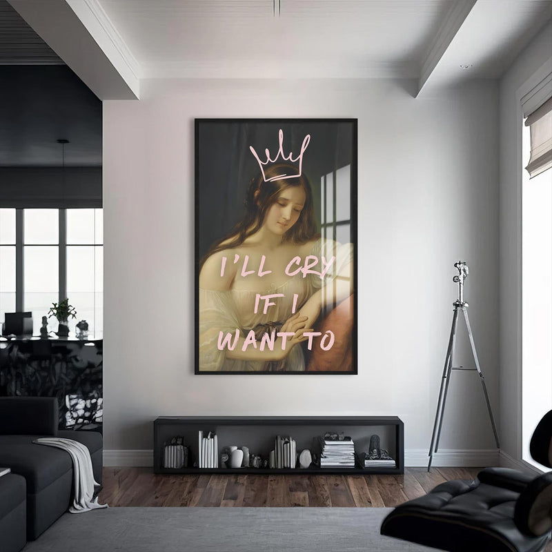 Artronauts Glass Print S | 72x46 cm | 28.3"x18.1" / Black I’ll Cry If I Want To - Tempered Glass Wall Art