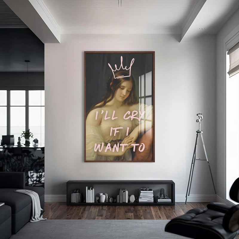 Artronauts Glass Print S | 72x46 cm | 28.3"x18.1" / Walnut I’ll Cry If I Want To - Tempered Glass Wall Art
