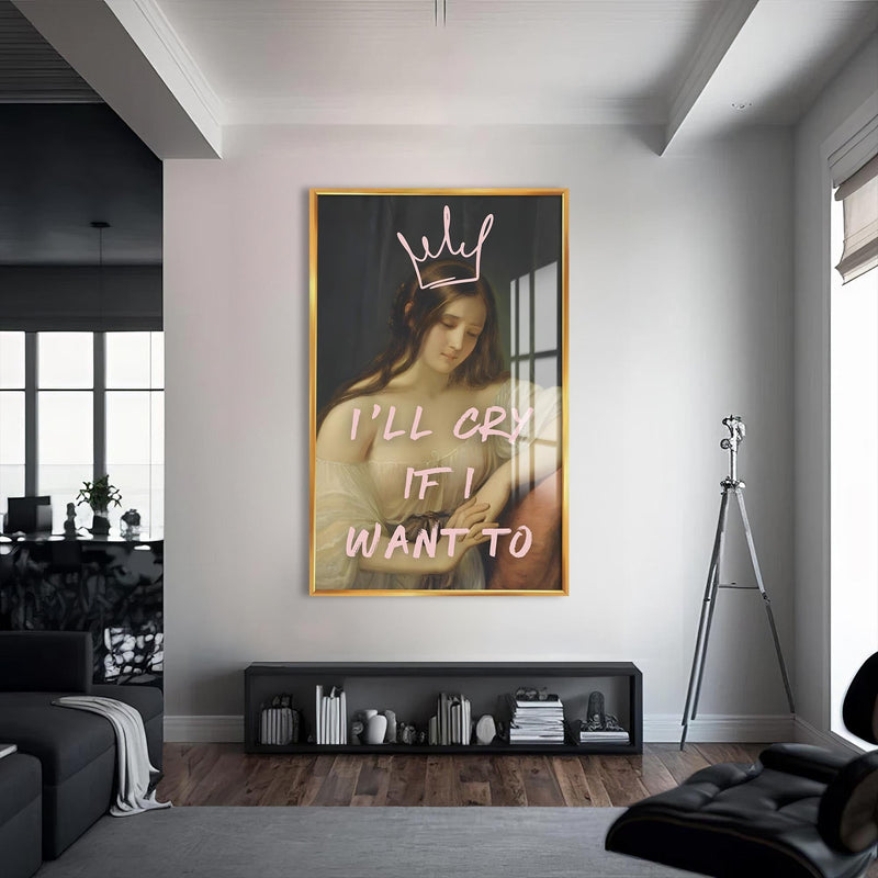 Artronauts Glass Print S | 72x46 cm | 28.3"x18.1" / Gold I’ll Cry If I Want To - Tempered Glass Wall Art