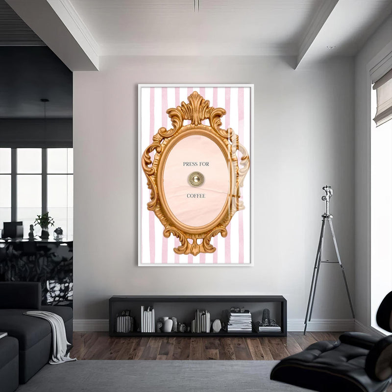 Artronauts Glass Print S | 72x46 cm | 28.3"x18.1" / White Press For Coffee - Tempered Glass Wall Art