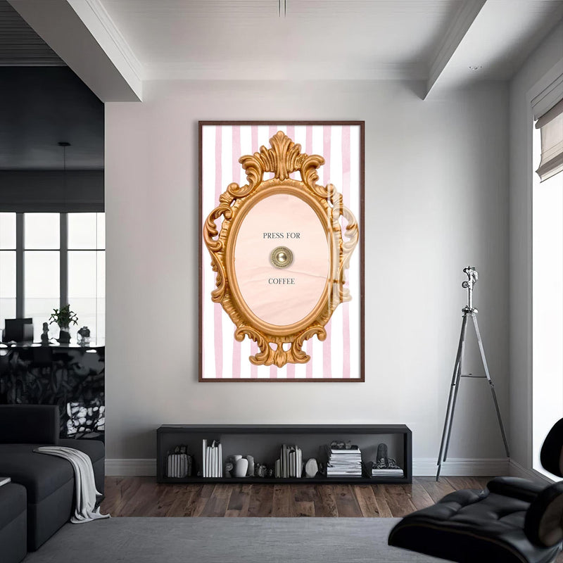 Artronauts Glass Print S | 72x46 cm | 28.3"x18.1" / Walnut Press For Coffee - Tempered Glass Wall Art