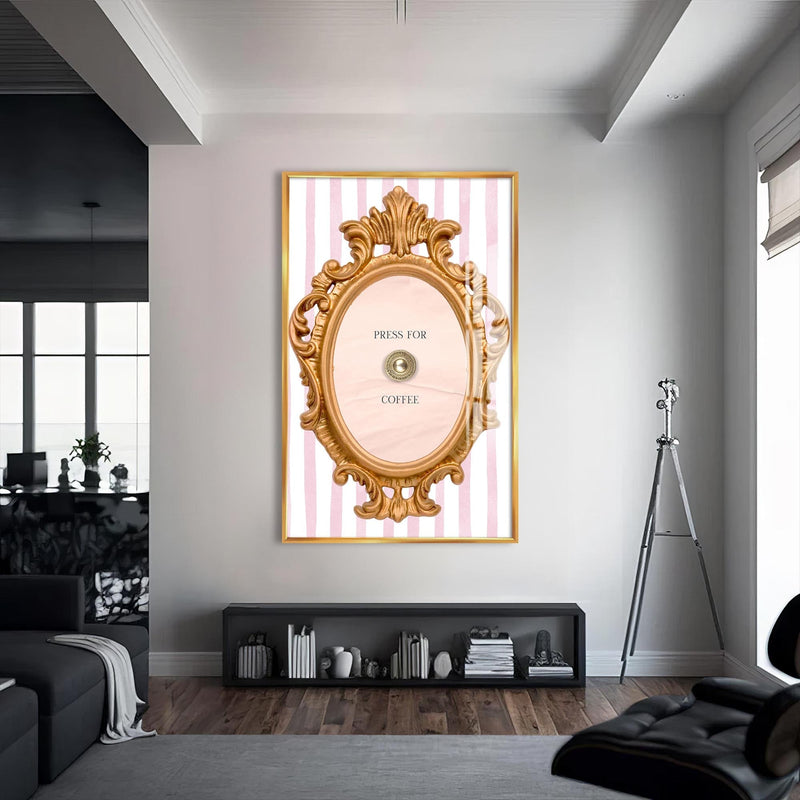 Artronauts Glass Print S | 72x46 cm | 28.3"x18.1" / Gold Press For Coffee - Tempered Glass Wall Art