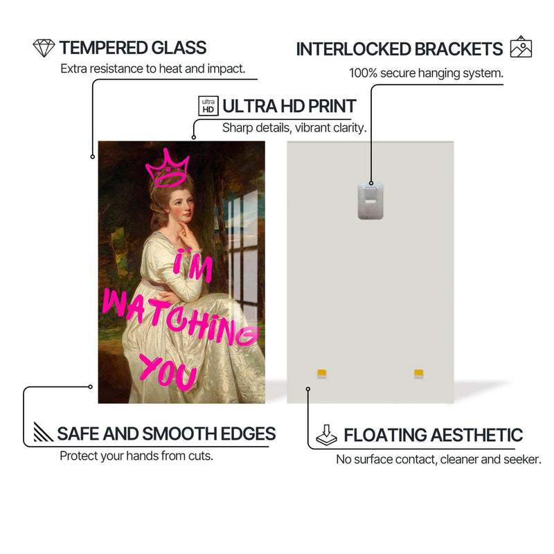 Artronauts Glass Print I’m Watching You - Tempered Glass Wall Art