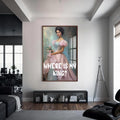 Artronauts Glass Print S | 72x46 cm | 28.3"x18.1" / Walnut Where Is My King - Tempered Glass Wall Art