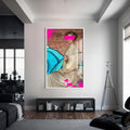 Artronauts Glass Print S | 72x46 cm | 28.3"x18.1" / White Graffiti Muse - Tempered Glass Wall Art