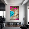 Artronauts Glass Print S | 72x46 cm | 28.3"x18.1" / Walnut Graffiti Muse - Tempered Glass Wall Art