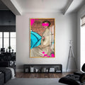 Artronauts Glass Print S | 72x46 cm | 28.3"x18.1" / Gold Graffiti Muse - Tempered Glass Wall Art