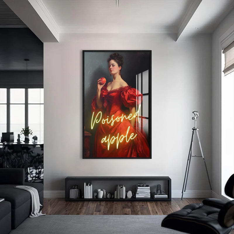 Artronauts Glass Print S | 72x46 cm | 28.3"x18.1" / Black Poisoned Apple - Tempered Glass Wall Art