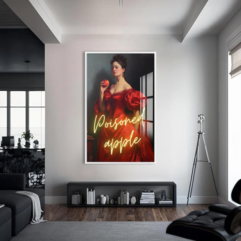 Artronauts Glass Print S | 72x46 cm | 28.3"x18.1" / White Poisoned Apple - Tempered Glass Wall Art