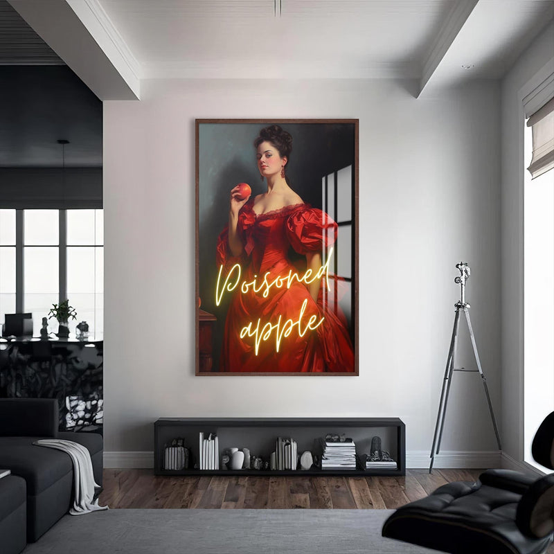 Artronauts Glass Print S | 72x46 cm | 28.3"x18.1" / Walnut Poisoned Apple - Tempered Glass Wall Art