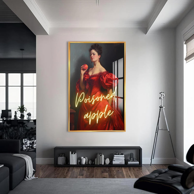 Artronauts Glass Print S | 72x46 cm | 28.3"x18.1" / Gold Poisoned Apple - Tempered Glass Wall Art