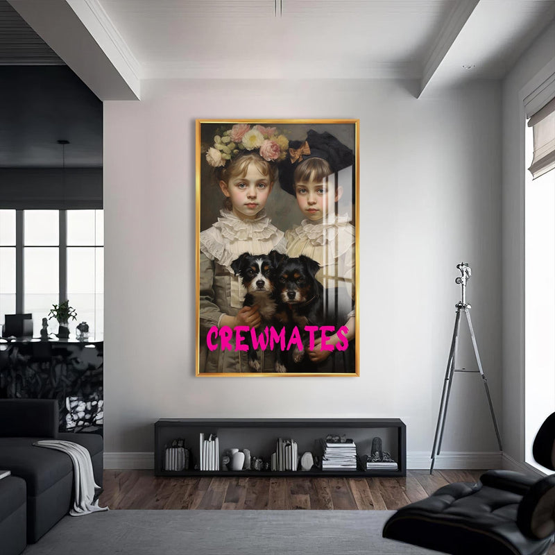 Artronauts Glass Print S | 72x46 cm | 28.3"x18.1" / Gold Crewmates - Tempered Glass Wall Art