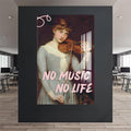 Artronauts Glass Print No Music No Life - Tempered Glass Wall Art