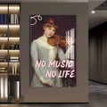 Artronauts Glass Print No Music No Life - Tempered Glass Wall Art