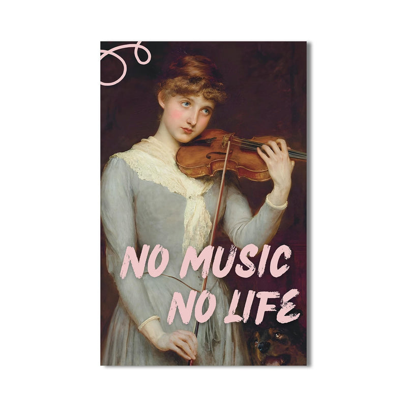 Artronauts Glass Print No Music No Life - Tempered Glass Wall Art