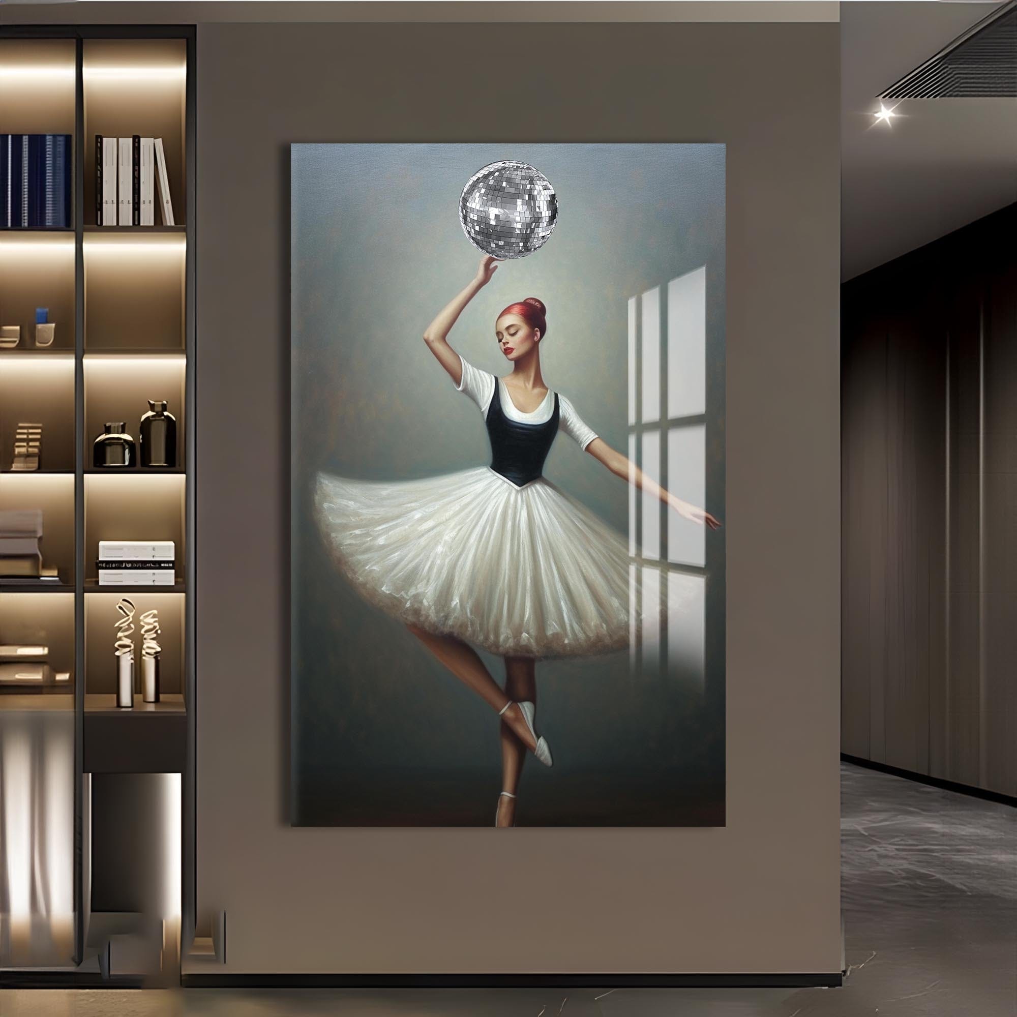 Artronauts Glass Print Disco Ballerina - Tempered Glass Wall Art