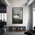 Artronauts Glass Print S | 72x46 cm | 28.3"x18.1" / Black Disco Ballerina - Tempered Glass Wall Art
