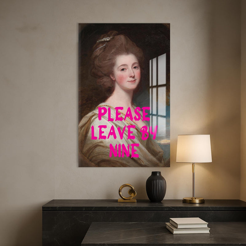 Artronauts Glass Print Please Leave By Nine - Tempered Glass Wall Art
