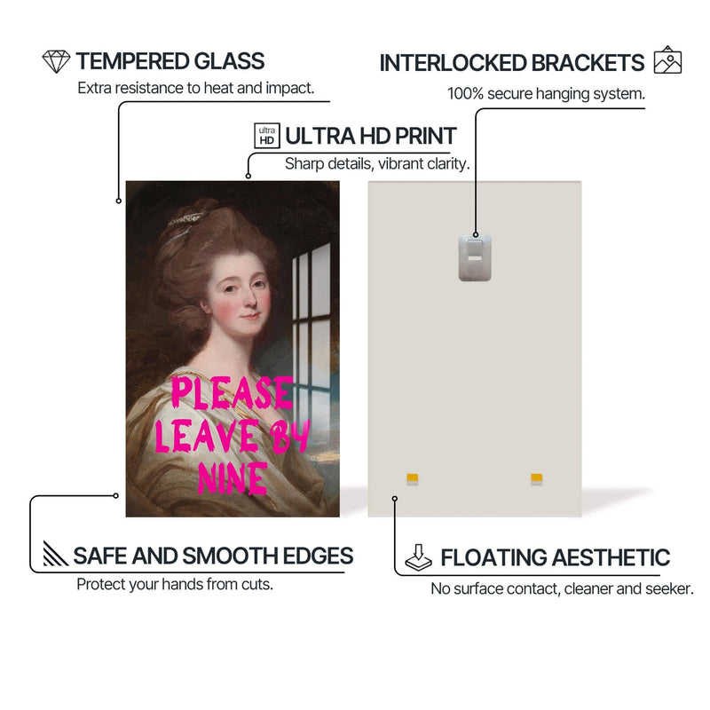 Artronauts Glass Print Please Leave By Nine - Tempered Glass Wall Art