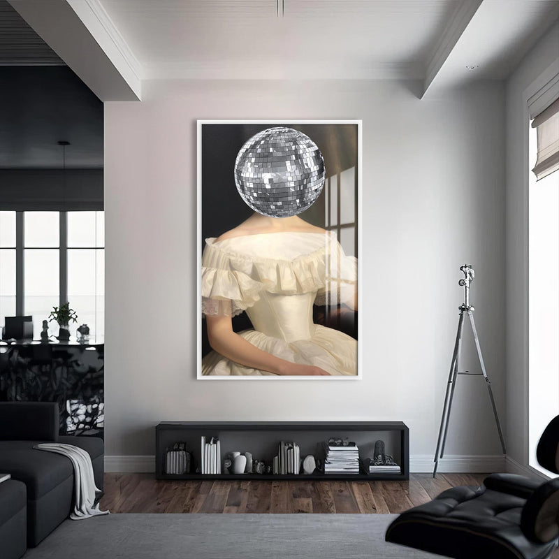 Artronauts Glass Print S | 72x46 cm | 28.3"x18.1" / White Disco Bride - Tempered Glass Wall Art