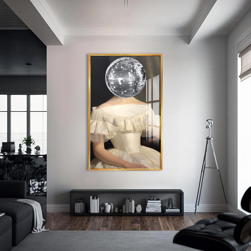Artronauts Glass Print S | 72x46 cm | 28.3"x18.1" / Gold Disco Bride - Tempered Glass Wall Art