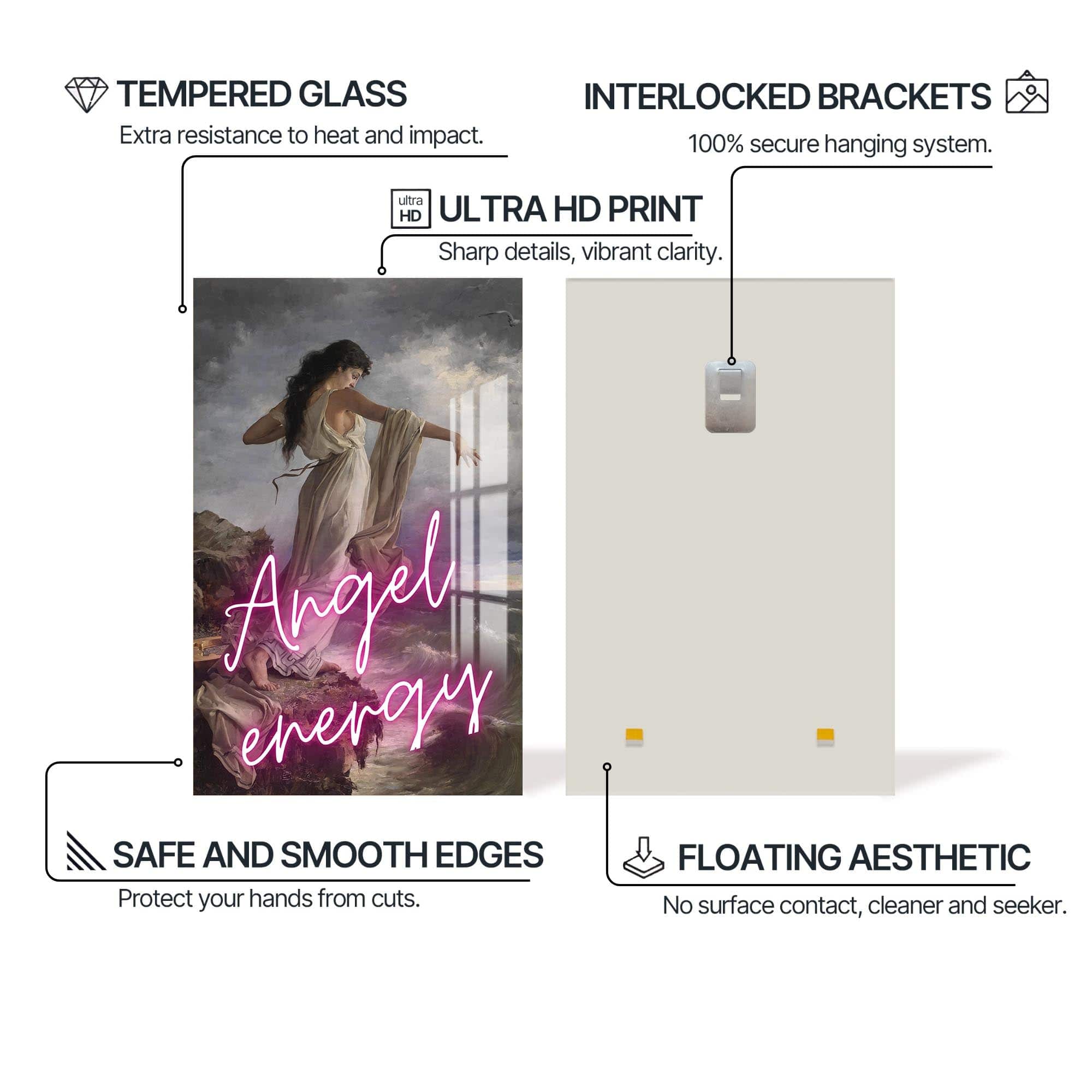 Artronauts Glass Print Angel Energy - Tempered Glass Wall Art