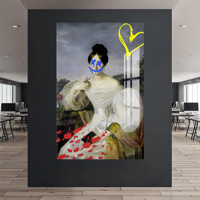 Artronauts Glass Print Graffiti Romance - Tempered Glass Wall Art