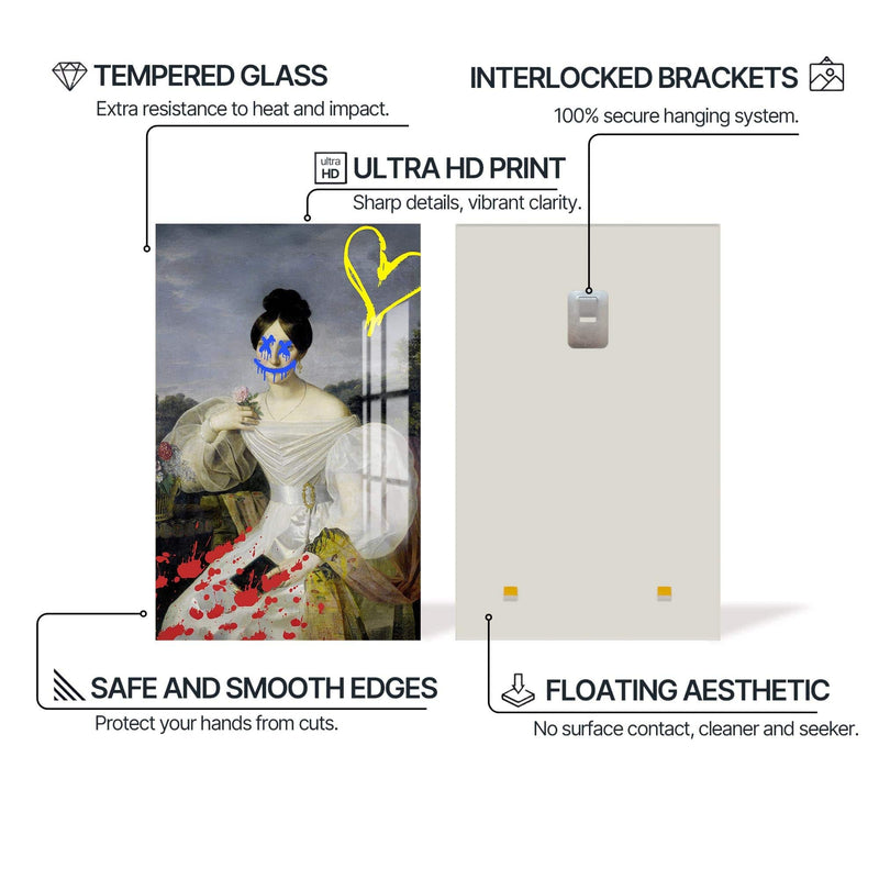 Artronauts Glass Print Graffiti Romance - Tempered Glass Wall Art