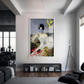 Artronauts Glass Print S | 72x46 cm | 28.3"x18.1" / White Graffiti Romance - Tempered Glass Wall Art