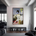 Artronauts Glass Print S | 72x46 cm | 28.3"x18.1" / Walnut Graffiti Romance - Tempered Glass Wall Art