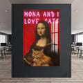 Artronauts Glass Print Mona Loves Cats - Tempered Glass Wall Art