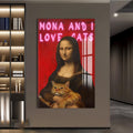 Artronauts Glass Print Mona Loves Cats - Tempered Glass Wall Art