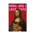 Artronauts Glass Print Mona Loves Cats - Tempered Glass Wall Art