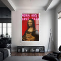 Artronauts Glass Print S | 72x46 cm | 28.3"x18.1" / White Mona Loves Cats - Tempered Glass Wall Art