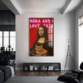 Artronauts Glass Print S | 72x46 cm | 28.3"x18.1" / Walnut Mona Loves Cats - Tempered Glass Wall Art