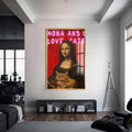 Artronauts Glass Print S | 72x46 cm | 28.3"x18.1" / Gold Mona Loves Cats - Tempered Glass Wall Art