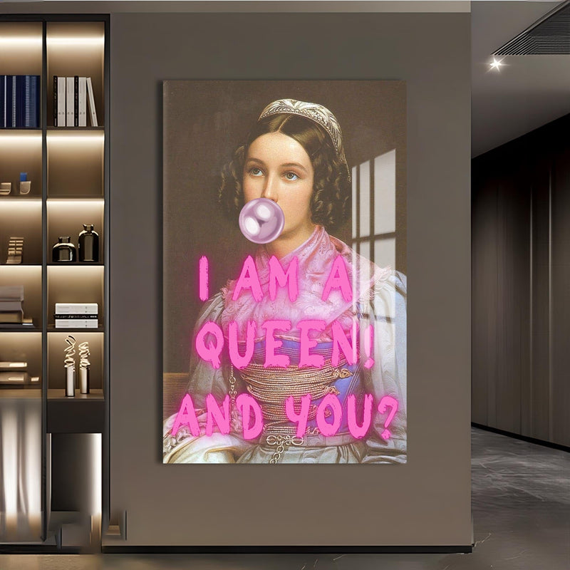 Artronauts Glass Print I Am A Queen - Tempered Glass Wall Art