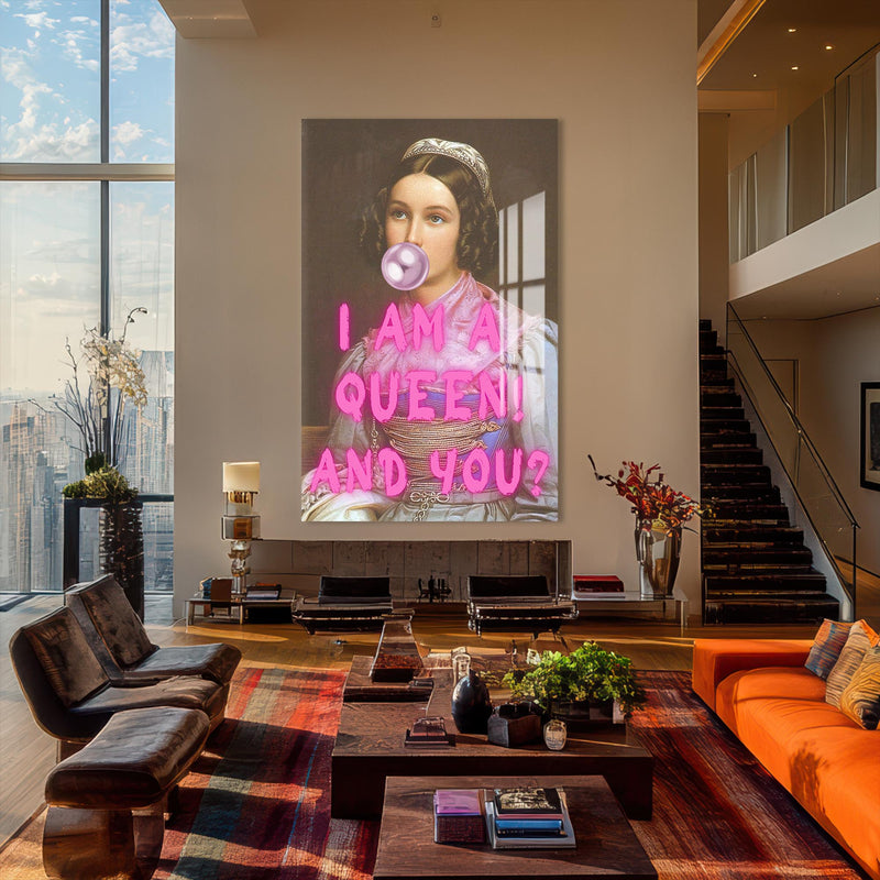 Artronauts Glass Print I Am A Queen - Tempered Glass Wall Art