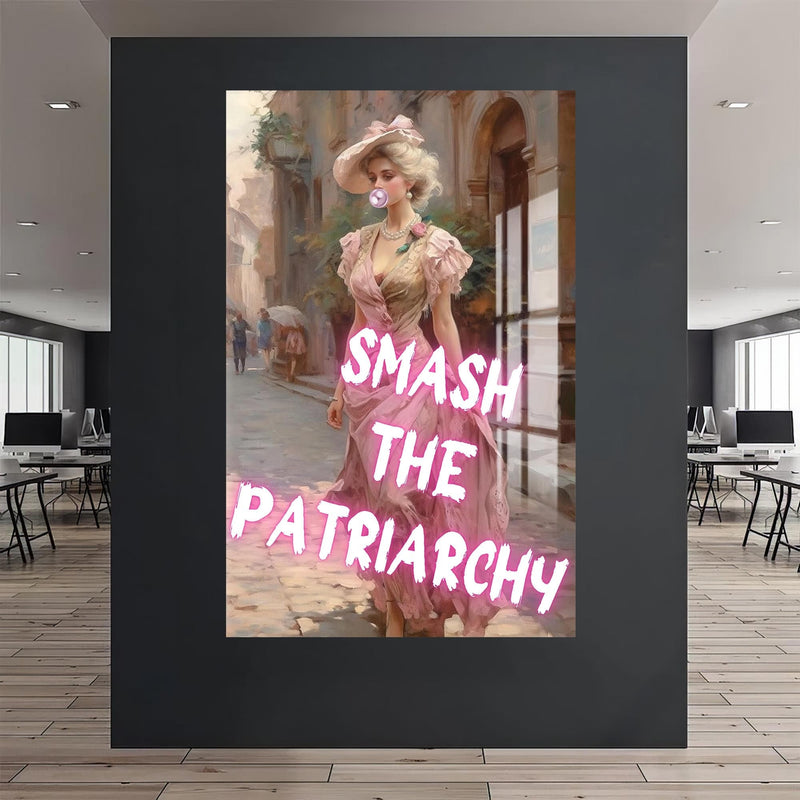 Artronauts Glass Print Smash The Patriarchy - Tempered Glass Wall Art