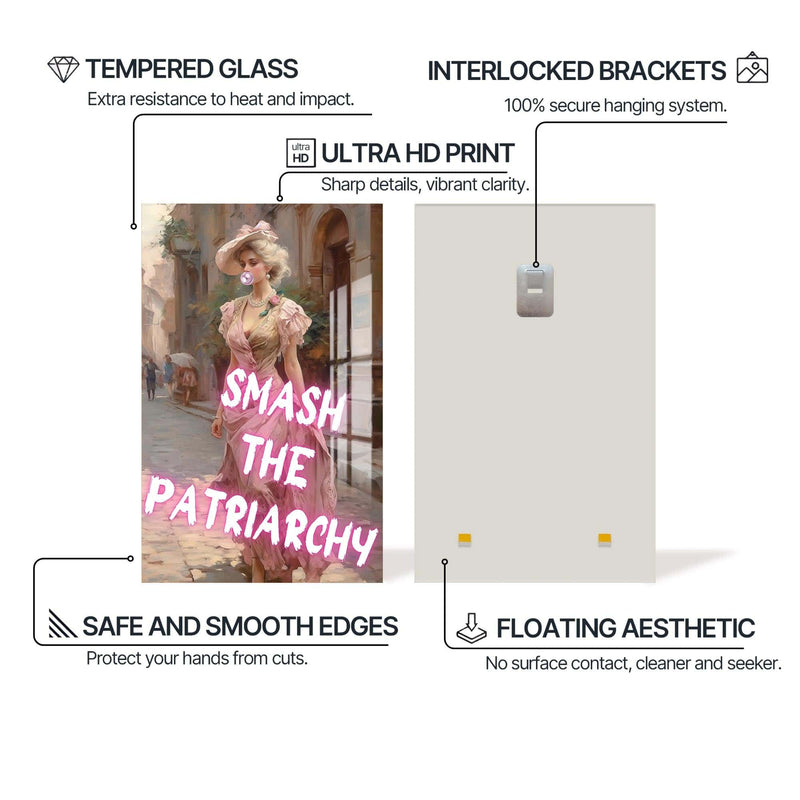 Artronauts Glass Print Smash The Patriarchy - Tempered Glass Wall Art