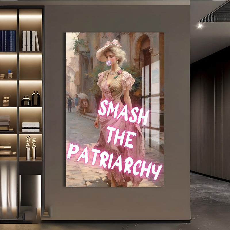 Artronauts Glass Print Smash The Patriarchy - Tempered Glass Wall Art