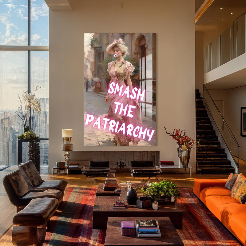 Artronauts Glass Print Smash The Patriarchy - Tempered Glass Wall Art