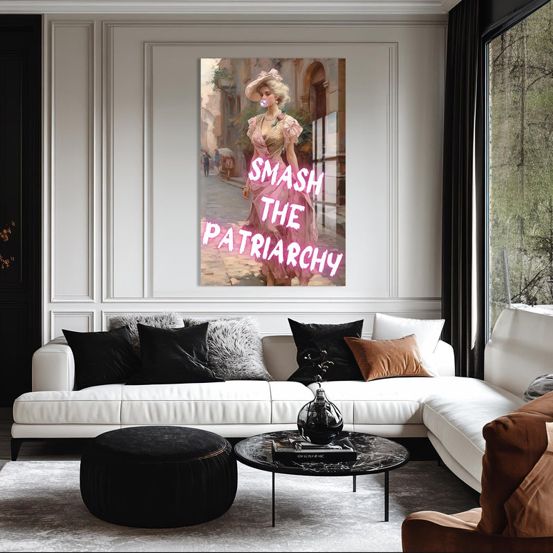 Artronauts Glass Print Smash The Patriarchy - Tempered Glass Wall Art