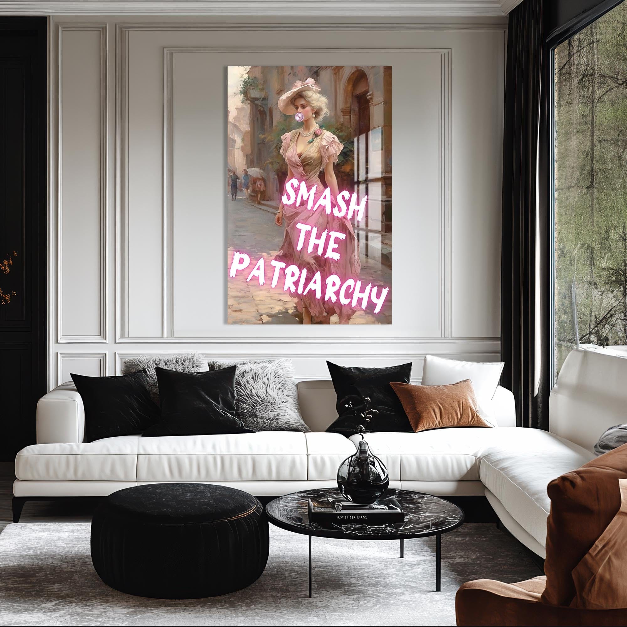 Artronauts Glass Print Smash The Patriarchy - Tempered Glass Wall Art