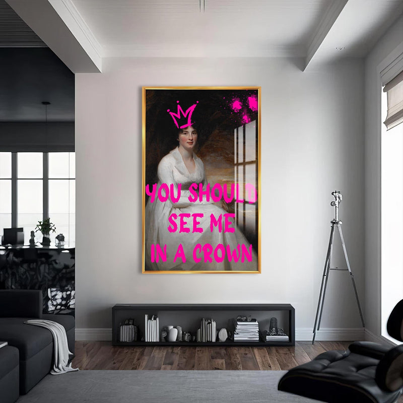Artronauts Glass Print S | 72x46 cm | 28.3"x18.1" / Gold See Me Crowned - Tempered Glass Wall Art